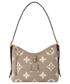 LOUIS VUITTON 캐리어올 가죽 핸드 백, 숄더 백 S 여성 도브 그레이 페어드 와 크림 베이지 L29.46*W11.94*H23.88cm