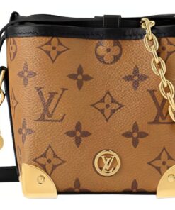 LOUIS VUITTON NOE 가죽 베이커리 가방, 버킷 백, 크로스백, 숄더 백 여성 브라운 L11.5*11.5*11.5cm