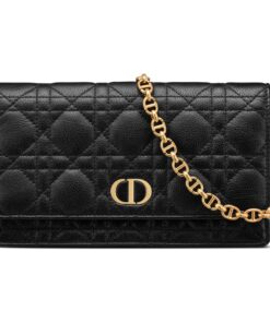 DIOR 카로 소프트 소가죽 패니 팩, 클러치,어깨 크로스백 여성 블랙